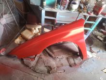 Black intimidator clone fenders sprayed black on coat of clear after this was taken reds dont really match but wanted to see how gud a painter bro was n he did gud to 