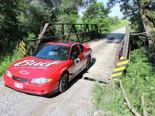 Juniorcar the Bud Chevy on a Vintage Bridge