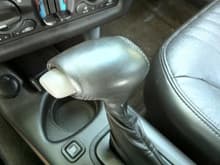Leather wrapped shift knob