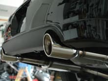 MagnaFlow cat-back performance exhaust system. 2.5&quot; mandrel bent stainless steel tubing and 4&quot; tips.