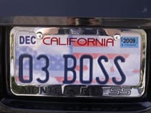 my new personalized plate.

03 BOSS  
california 9/11 memorial plate