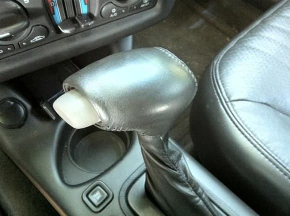 Leather wrapped shift knob