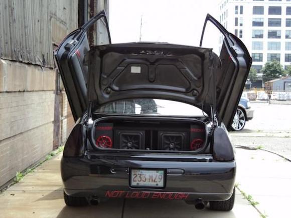 its really not loud enough exhaust at 117.5 decibals and the stereo well just watch the videos lol