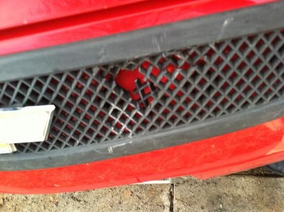 funny story. this was my first slp grill, i was going 75 in the middle of Kansas and nailed a tumble weed. put a hole in the grill. replaced it a week later...