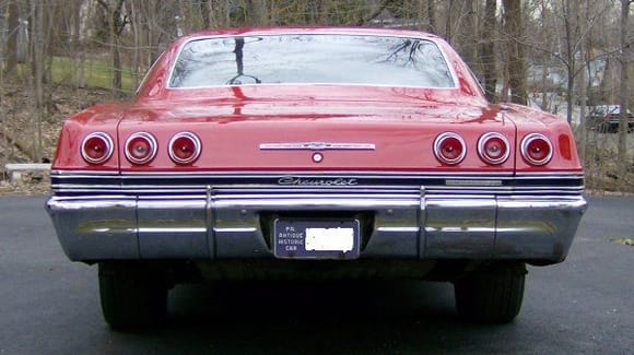 I think her best side!! Bumpers, glass, back seat and all stainless trim are from my original '65 I had as a kid!!