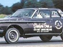 1962 Dodge 330 413 Short Ram 2 Door Sedan Drag Race Car, Stamford Brothers Dodge Black Frt Qtr