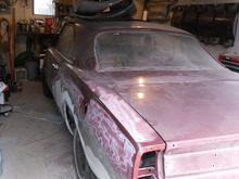 SDC10920 this is where I found her ,in previous owner single car garage covered in dust, I a going to replace the driver side 1/4 panel