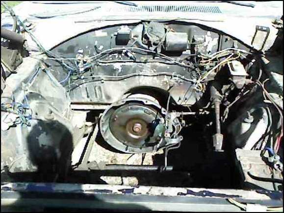 The poor empty engine cavity of my 67 Belve'