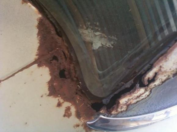 Also passenger quarter with the typical B-body rust around the rear windshield