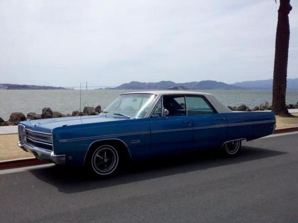 Treasure Island with Golden Gate Bridge in the distance.