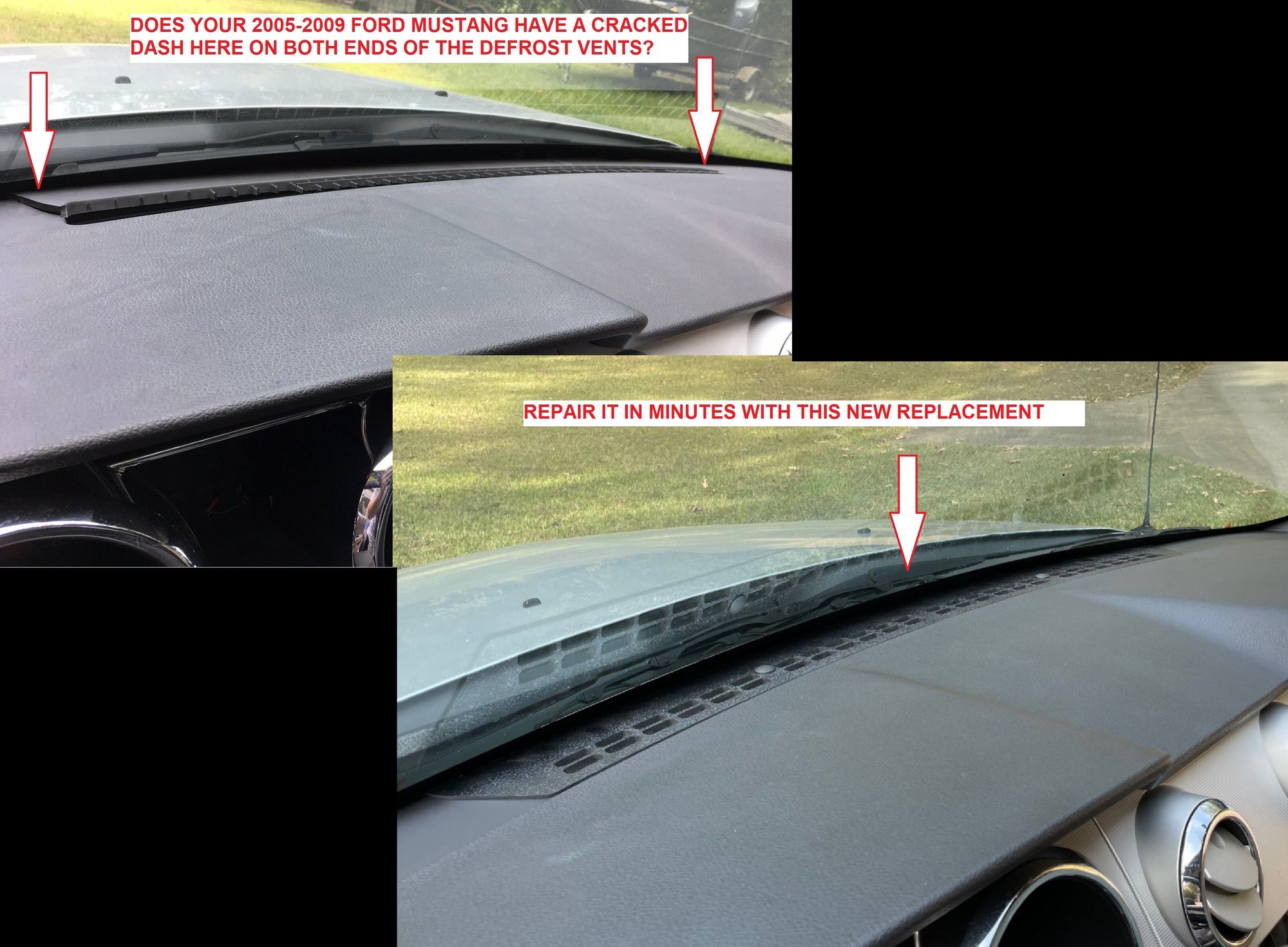 Interior/Upholstery - 2005-2009 Ford Mustang Cracked Dash Repair Part - New - 2005 to 2009 Ford Mustang - Vicksburg, MS 39183, United States