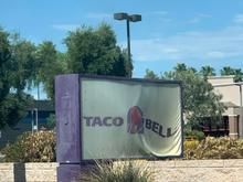 from Reddit: Taco Bell sign melting in the 111º heat in Phoenix where my cousins live jesusss ... up your if you lue that climate change is fake LOL signs weren't melting when i was there