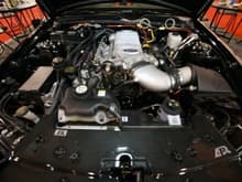 The Magnacharger supercharger kit installed on our Mustang.