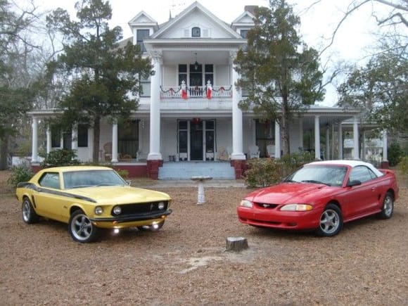 Like father, like son or so they say. (My father's 1969 mustang to the left.)