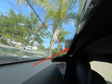 Another angle of fabric separating from window