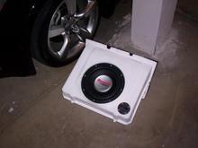 7th pic - Wicked NAS custom made sealed boxed for 10&quot; shallow sub for 350Z bass and or storage cubby space.