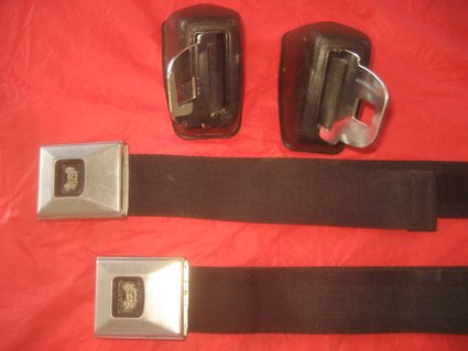 1966-67 Pontiac GTO Deluxe black front seat belts