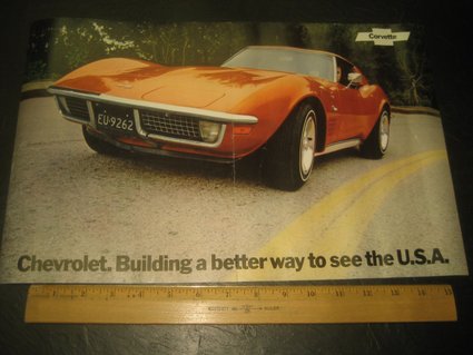 1972 Corvette Coupe 2 Sided Showroom Poster