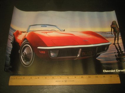 1970 Corvette Convertible 2 Sided Showroom Poster