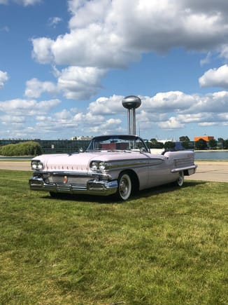 My 58 Conv. -- in front of GM water tower of same age......