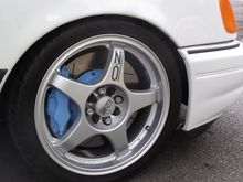 Hi- spec big brake conversion and old school OZ Chronos 17x7 wheels including the spare.