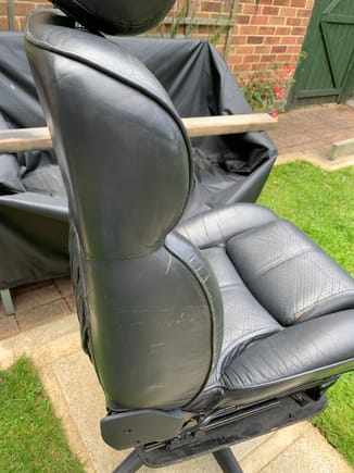 The seat had been converted into an office chair!