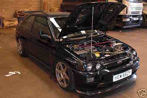 My pride and joy (when it works!!) Escort Cosworth, Big turbo, lux pack, H&amp;R coilovers, Rondells, AP 6 pots, Lots of engine work etc etc