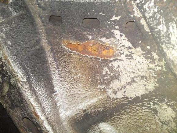 under side of passenger foot well