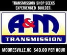 HELP WANTED !! Transmission Shop Seeks Experienced  Builder  for sale $0 