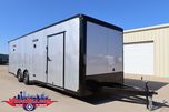 28' Silver Blackout Race Trailer @ Wacobill.com  for sale $27,995 