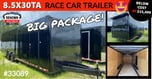 NEW 8.5X30TA Black Polycore Race Trailer / Car Hauler for Sale $15,499