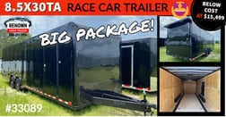 NEW 8.5X30TA Black Polycore Race Trailer / Car Hauler