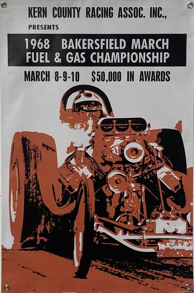 1968 & 1971 BAKERSFIELD FUEL & GAS Championship Banner  for Sale $39.95 