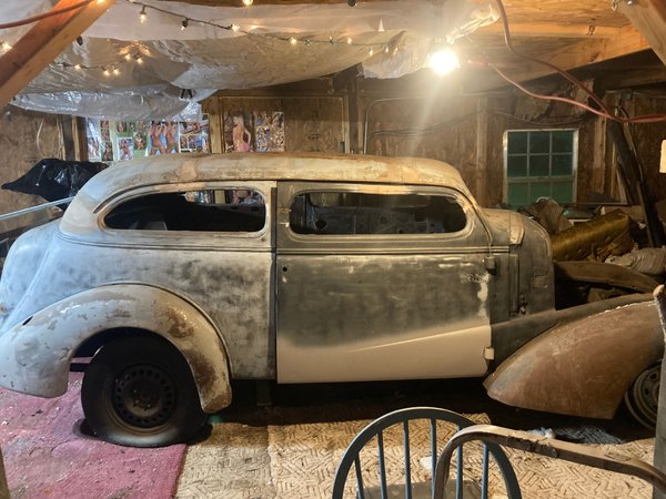 38 Chevy master deluxe body and chassis chopped and ready