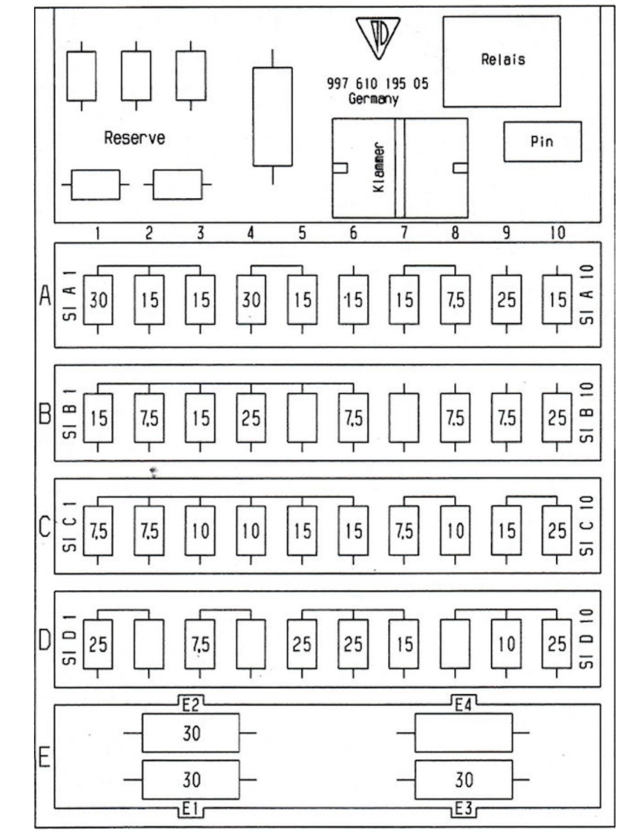 Which fuse controls the engine compartment fan on 997.1 Cabriolet