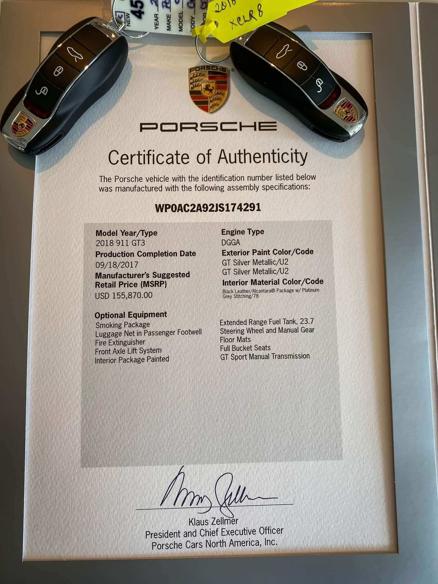 2018 Porsche GT3 - FS: 2018 Porsche GT3 (Manual, Buckets, FAL, etc) - Used - VIN WP0AC2A92JS174291 - 20,500 Miles - 6 cyl - 2WD - Manual - Coupe - Silver - Las Vegas, NV 89141, United States