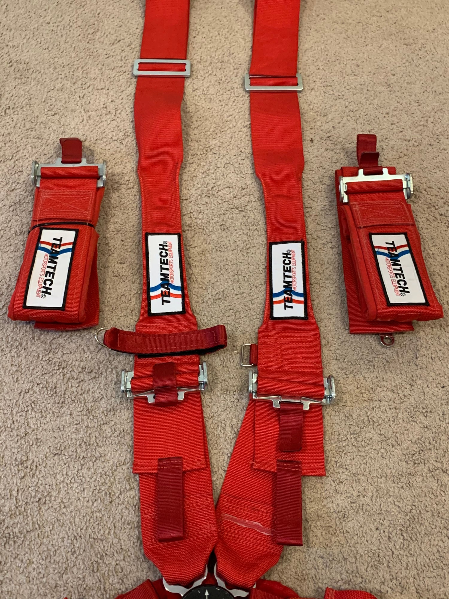 Interior/Upholstery - Teamtech 6-pt cam lock harness, pelvic pad, sternum strap, Hans compatible, red - Used - Charlotte, NC 28032, United States