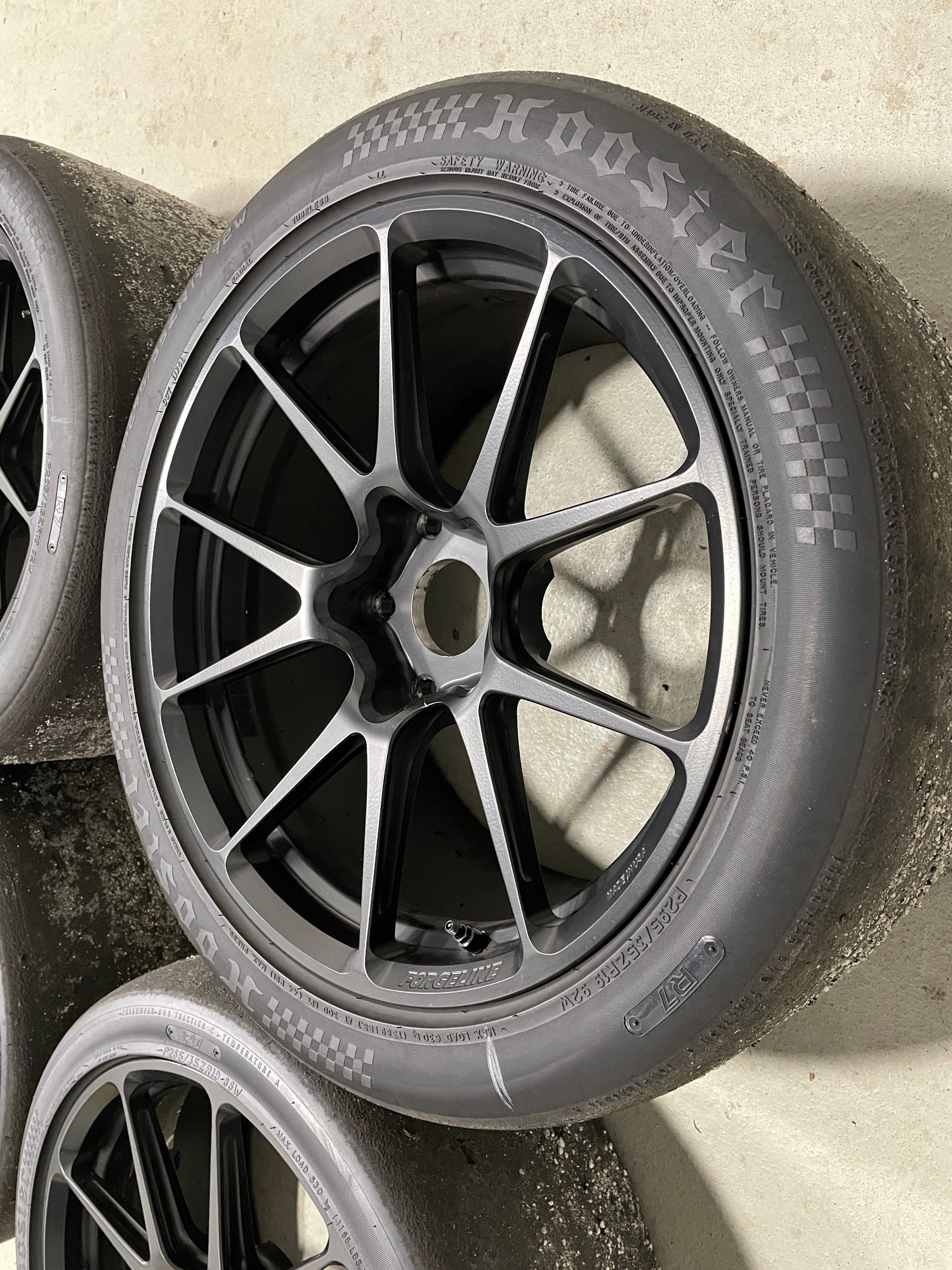 Wheels and Tires/Axles - Forgeline GS1R 19" Satin Black for 718 GT4 with Hoosier R7 + TPMS - Used - 0  All Models - Oakland, NJ 07436, United States