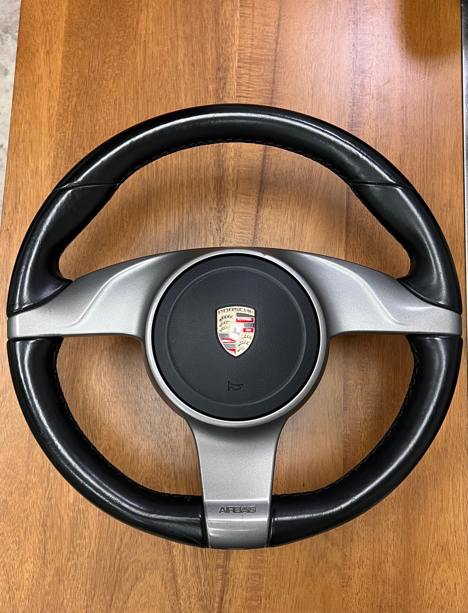 Steering/Suspension - Leather 997 GT3 Steering Wheel w/ airbag. Fits 997 Turbo, Boxster, Cayman, Carrera - Used - 2007 to 2013 Porsche 911 - 2010 to 2012 Porsche Boxster - 2010 to 2012 Porsche Cayman - Miami, FL 33142, United States