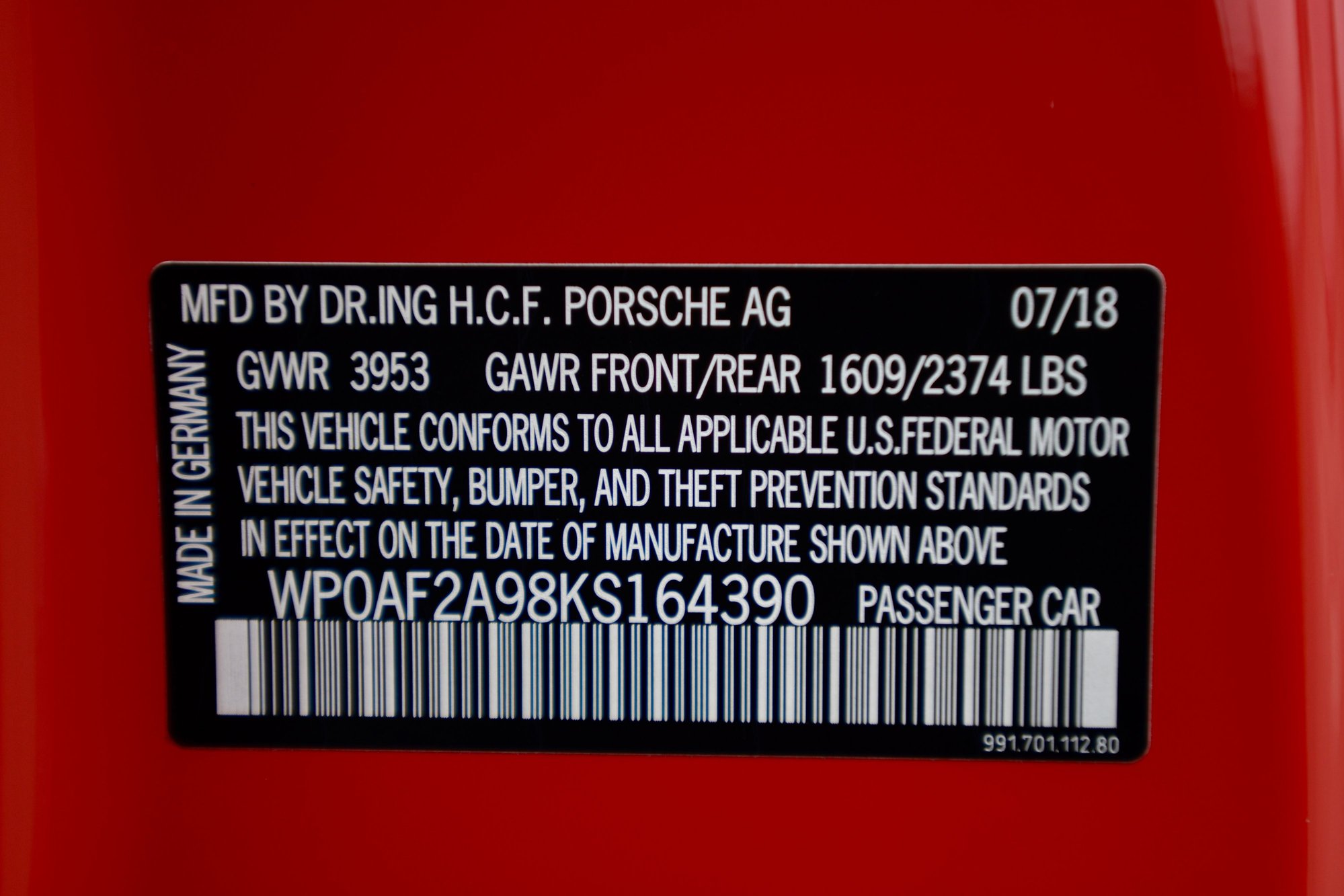 2019 Porsche GT3 - FS: 2019 Guards Red 991.2 GT3 RS - Used - VIN WP0AF2A98KS164390 - 9,007 Miles - 6 cyl - 2WD - Automatic - Coupe - Red - Mercer Island, WA 98040, United States