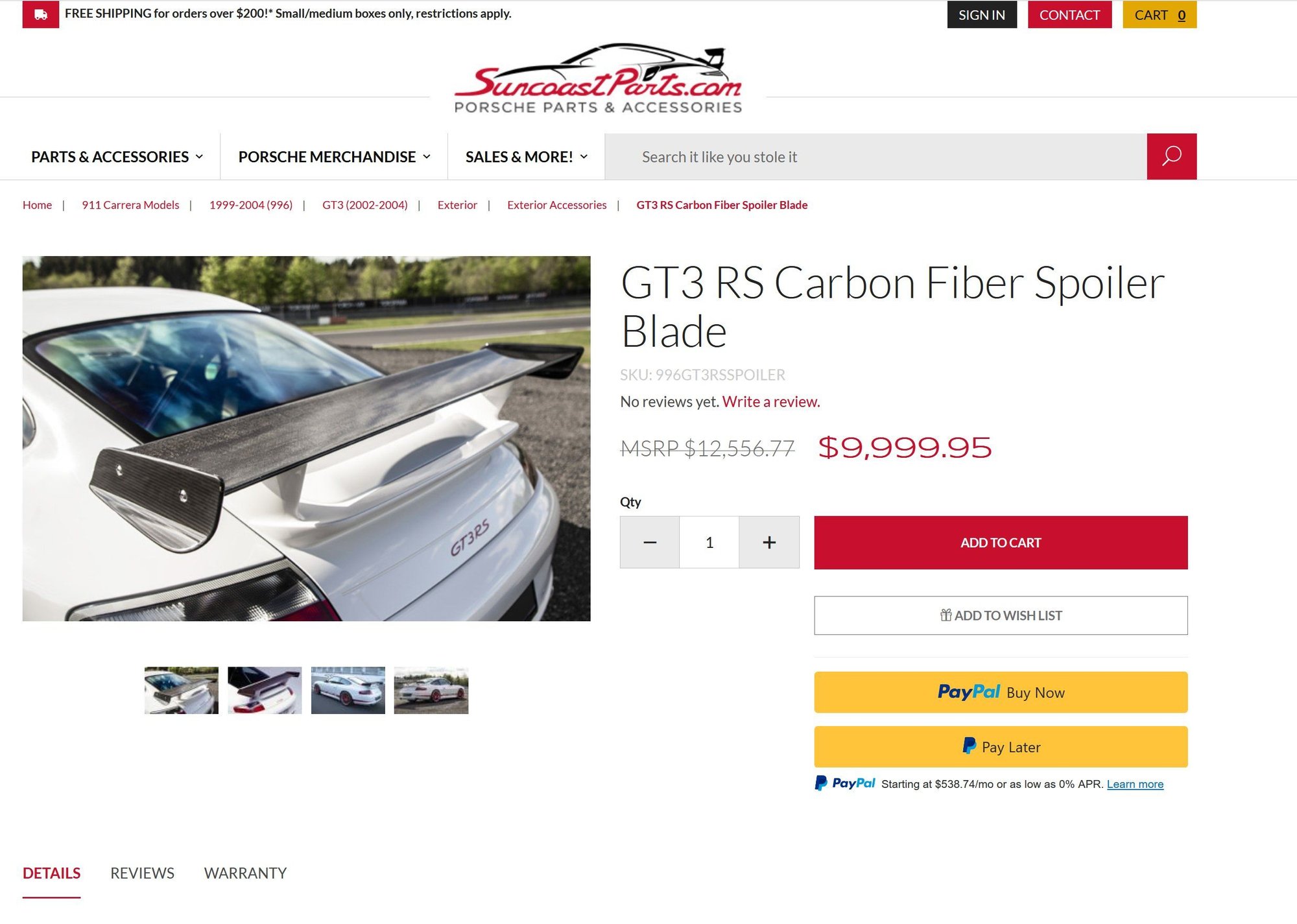 Exterior Body Parts - For Sale: OEM 996 GT3 RS Wing - mint! - Used - 2004 Porsche GT3 - Sturbridge, MA 01566, United States
