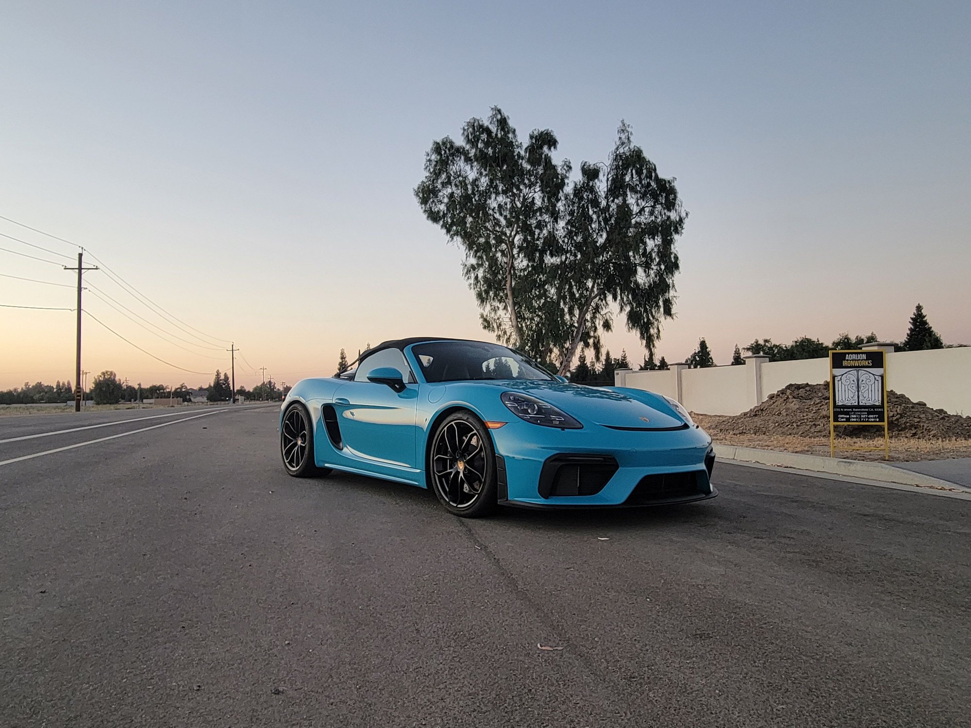 2021 Porsche 718 Spyder - Miami Blue 718 Spyder - Used - VIN WP0CC2A86MS240135 - 5,200 Miles - 6 cyl - 2WD - Automatic - Convertible - Blue - Bakersfield, CA 93314, United States