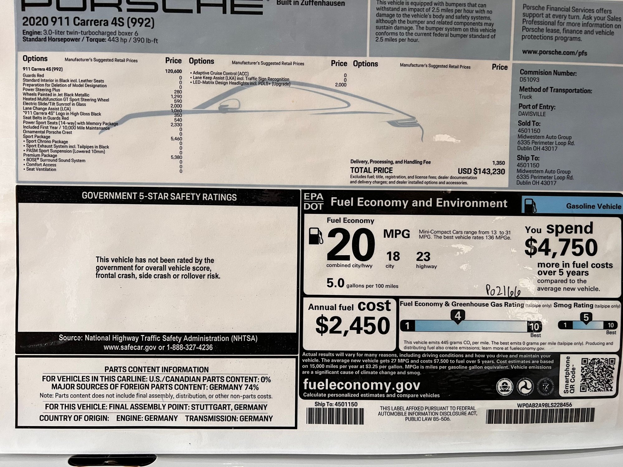 2020 Porsche 911 - Gorgeous 2020 Guards Red C4S - Used - VIN WP0AB2A98LS228456 - 14,900 Miles - 6 cyl - AWD - Automatic - Coupe - Red - Springfield, OH 45504, United States