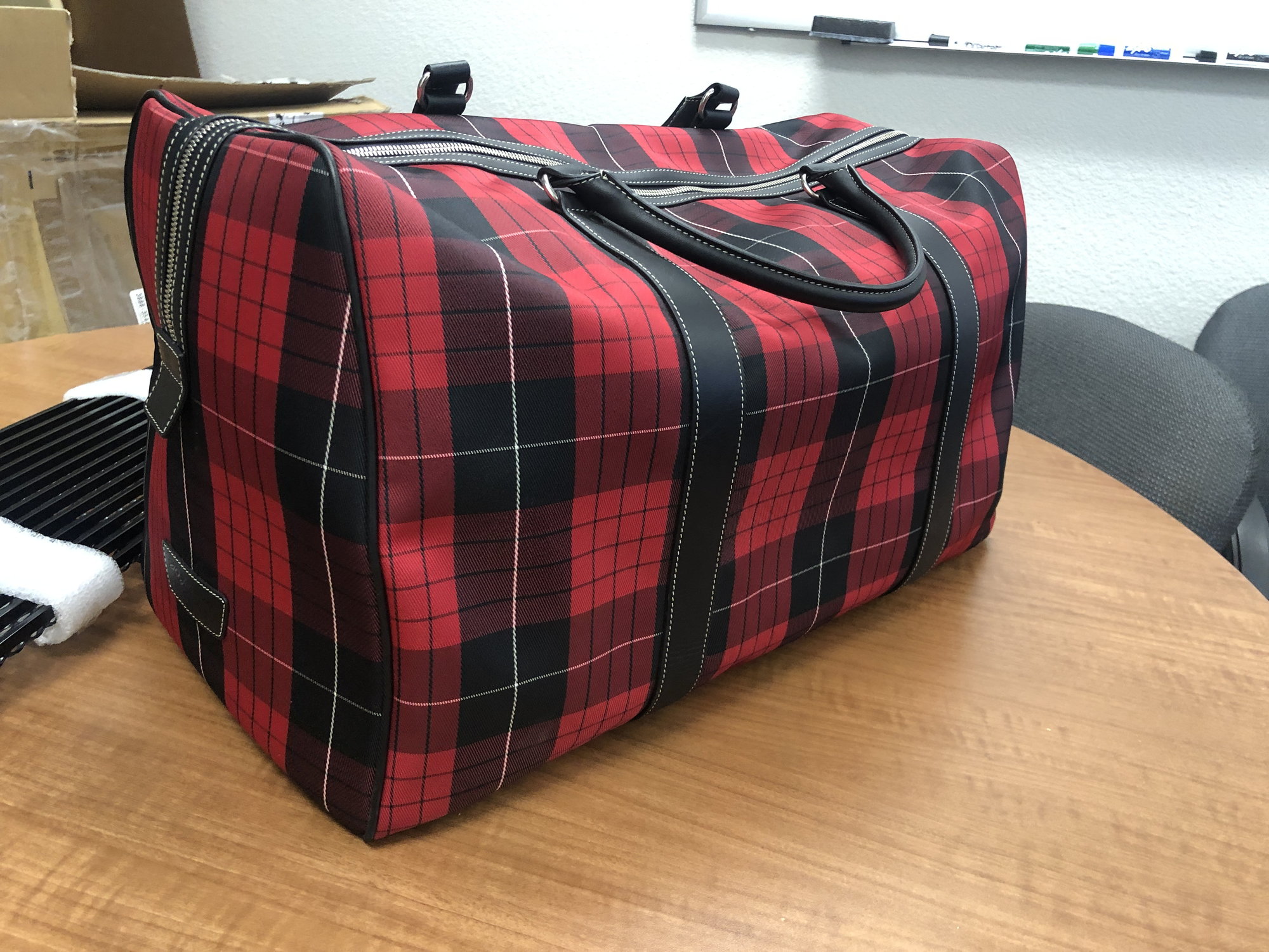 plaid luggage set