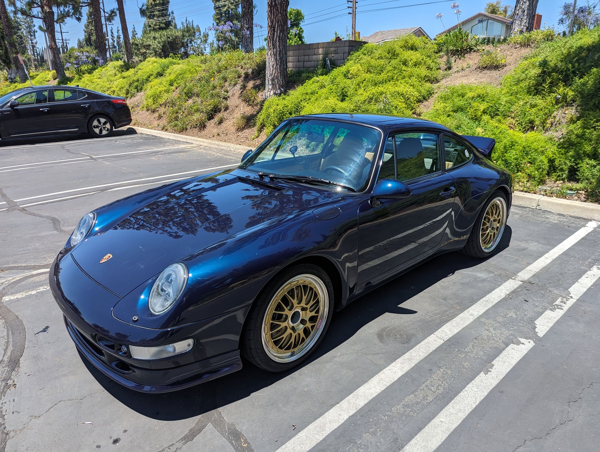 1997 Porsche 911 - 1997 Ocean Blue 993 C2 with 3.8 Motor & Tan Hounds Tooth Interior - Used - VIN WP0AA299VS322242 - 34,250 Miles - 6 cyl - 2WD - Manual - Coupe - Blue - Brea, CA 92821, United States