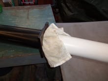 Rag started into the torque tube with the PVC pipe.