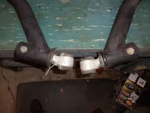 Rocker bars from the 1988 S4 control arms in the 1986.5 original control arms.
