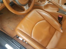 interior is in good shape, full leather wrapped dash option, sport chrono,   console is beat up, can send more detailed pictures