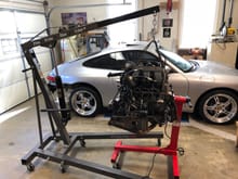 Getting the engine on the stand was a project in itself!