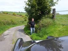 Here you see the height. I swiped the gate post with the righthand front wing which then launched me upside down to end up on the roof on the road. Cars start the stage at 30 secs intervals and it was a struggle to get the navigator out before the following car would have hit us .Thanks Sean, , glad you made it. !